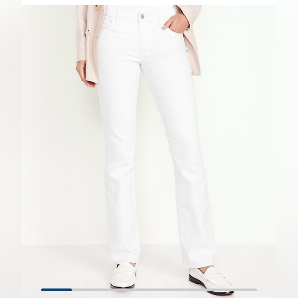 Old Navy Mid Rise Wow Boot Cut Jeans Whitewash 4P